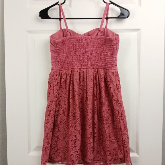 AEO Pink Bustier Lace Babydoll Dress Small removable padding adjustable straps - Picture 2 of 16